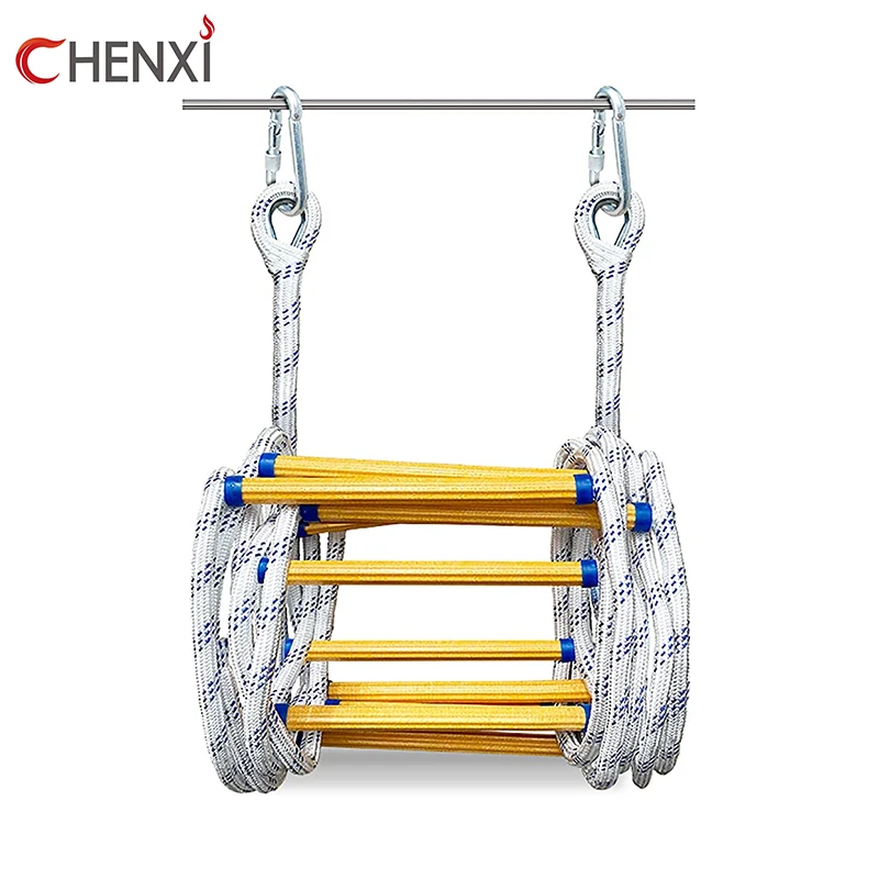 Wholesale Emergency Fire Escape Ladder Polypropylene Fiber Rope Ladder With Hooks