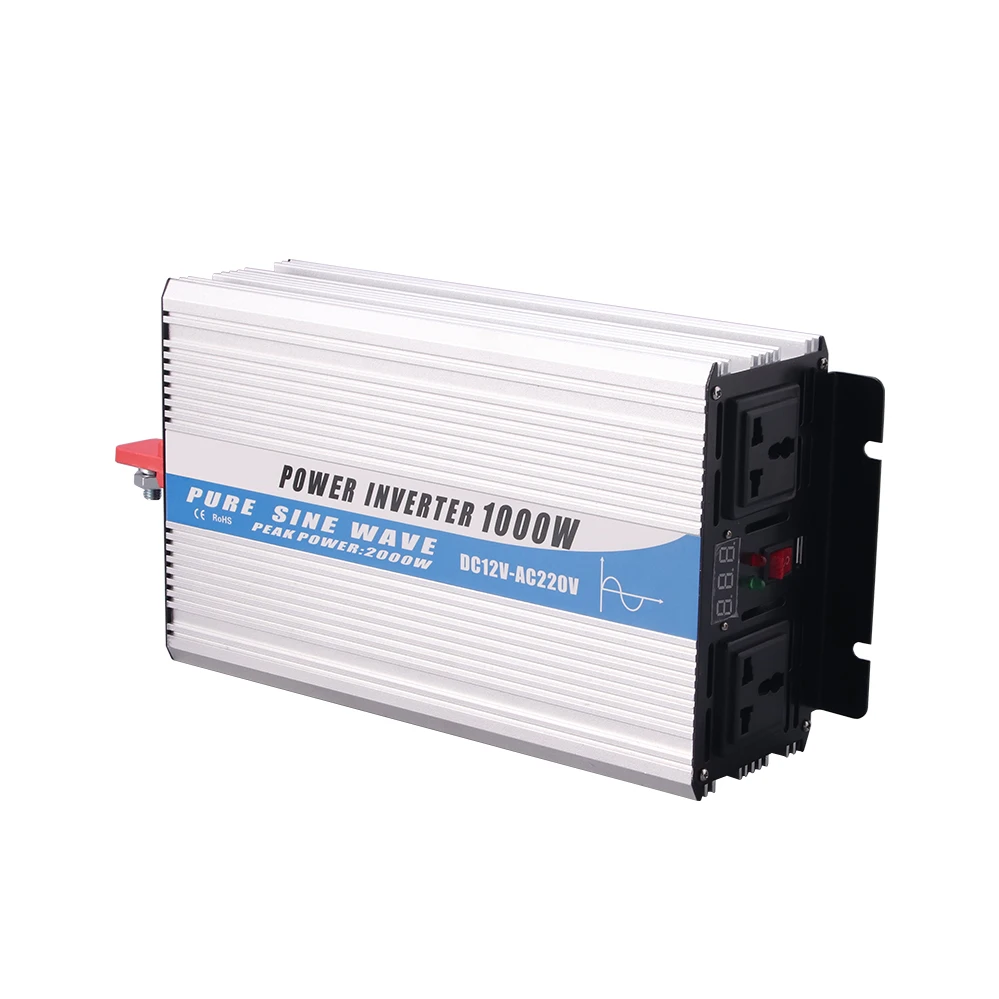 CE FCC certified dc to ac power inverter 12v 24v to 110v 220v1000W pure sine wave power inverter