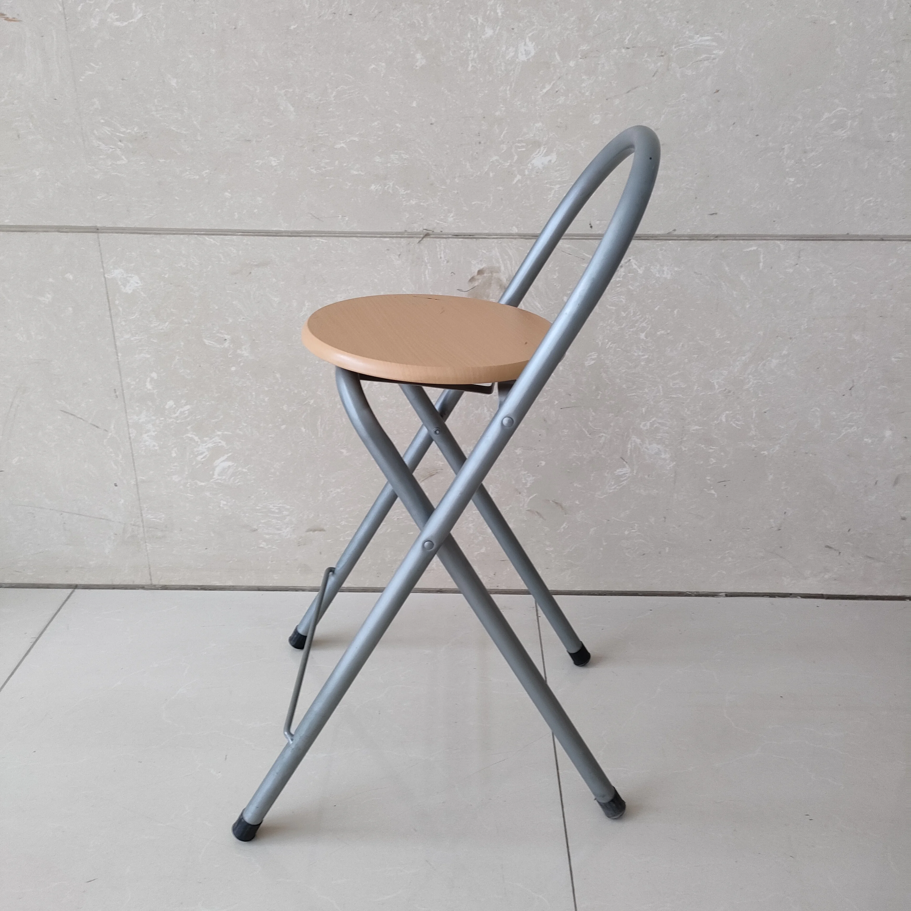 Custom MDF seat industrial for home kitchen room breakfast iron bar stool with backs Outdoor folding metal high bar chair