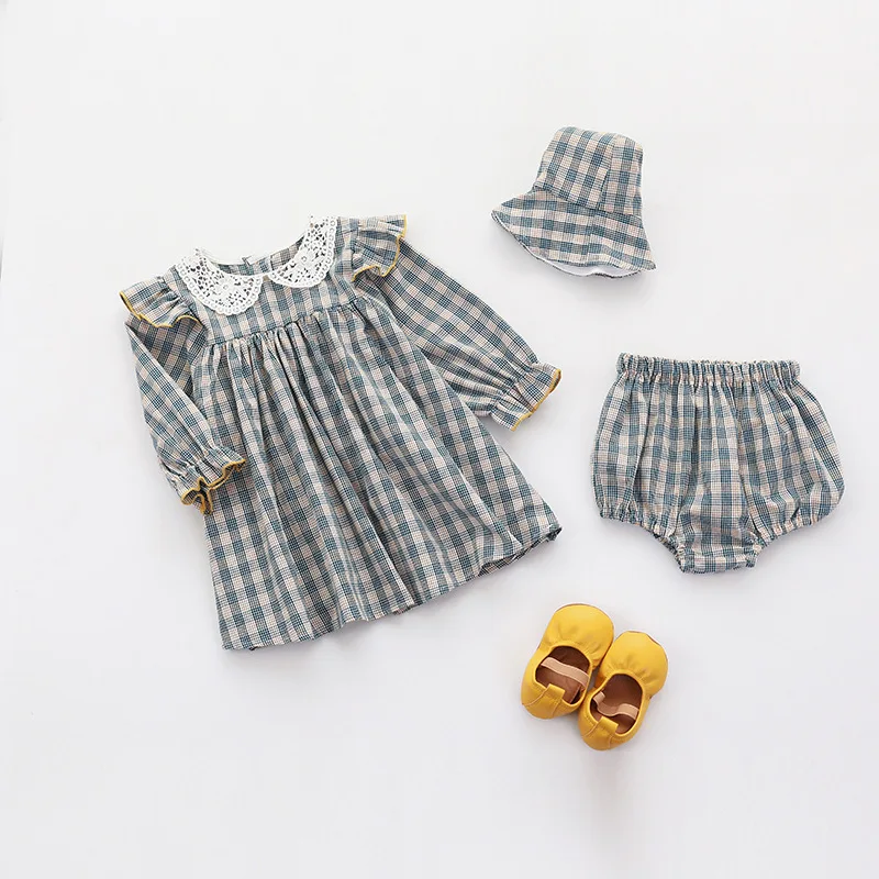 100% Cotton Cute Summer New Born Baby Clothes Set Infant and Toddler Clothing Baby Girl Birthday Party Dress