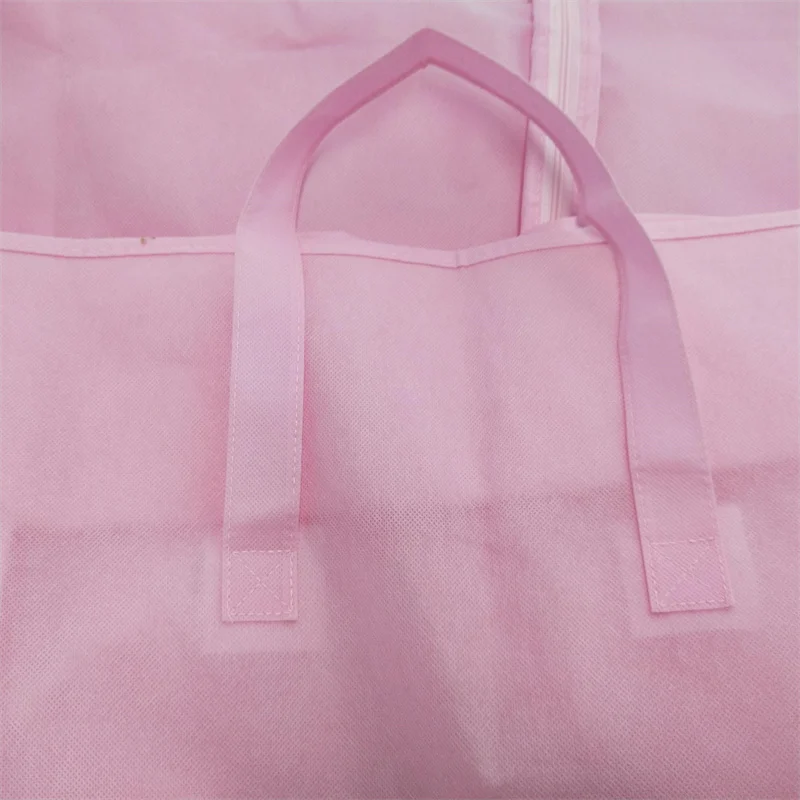 Wholesale Excellent Quality Reusable Nonwoven Garment Bag Pink Durable Dress Cover Wedding Brides Gown Cover Dress Cover