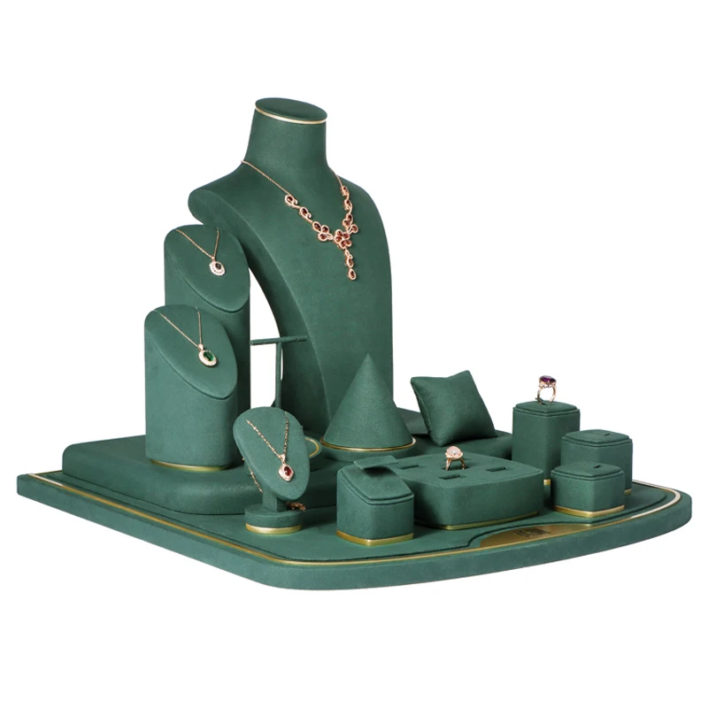 Romi Handmade Velvet Jewellery Display Props Custom Luxury Jewelry Display Stand Set For Store