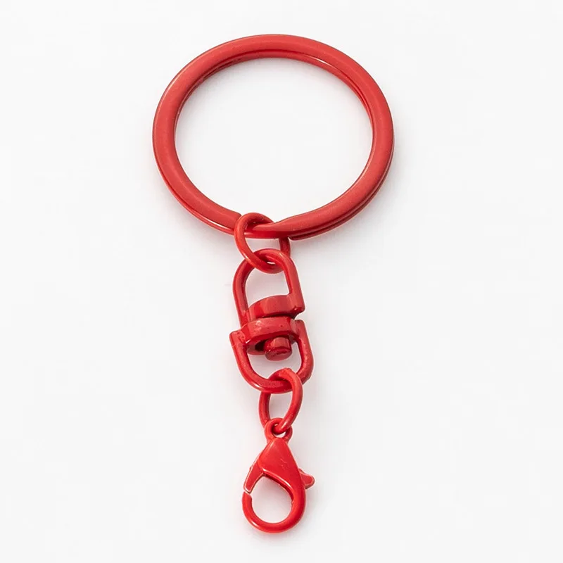 DIY Candy Color Keyring Connector Baking Paint Lobster Buckle Split Keychain Metal Key Chain Ring Accessories