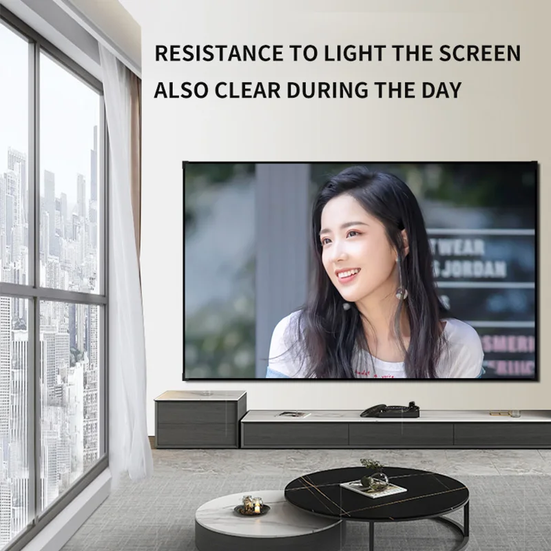 New Listing High Quality  60 Inch 16:9  Wide frame 4.5cm Home Theater Wall Gray soft Alr Pet  frame Projection Screen