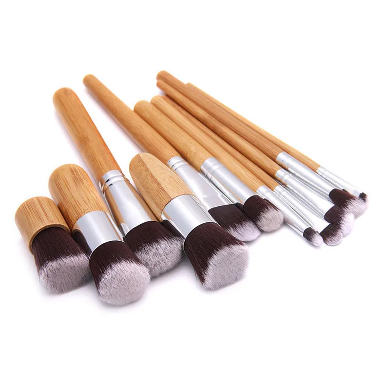 SENKA Private Label Eco-Short Bamboo Handle Organic Tools Eyeshadow Make Up Mascara Makeup Brush Set