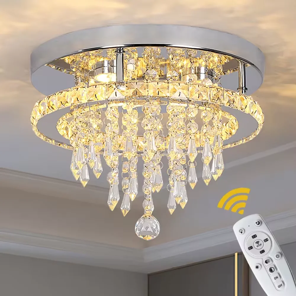 Hot sale 29W Crystal Raindrop Water Drop Waterdrop Dangle Cluster Ceiling Lights With LED