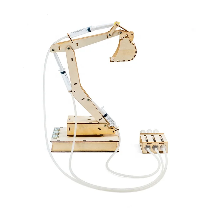 Factory educational wooden toys wholesale engineering and science toy hydraulic excavator toys stem education