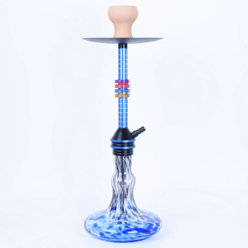 Newest Design Wholesale Colorful Aluminum Hookah Shisha Set Russian Style Hookah Soft Smoke Shisha