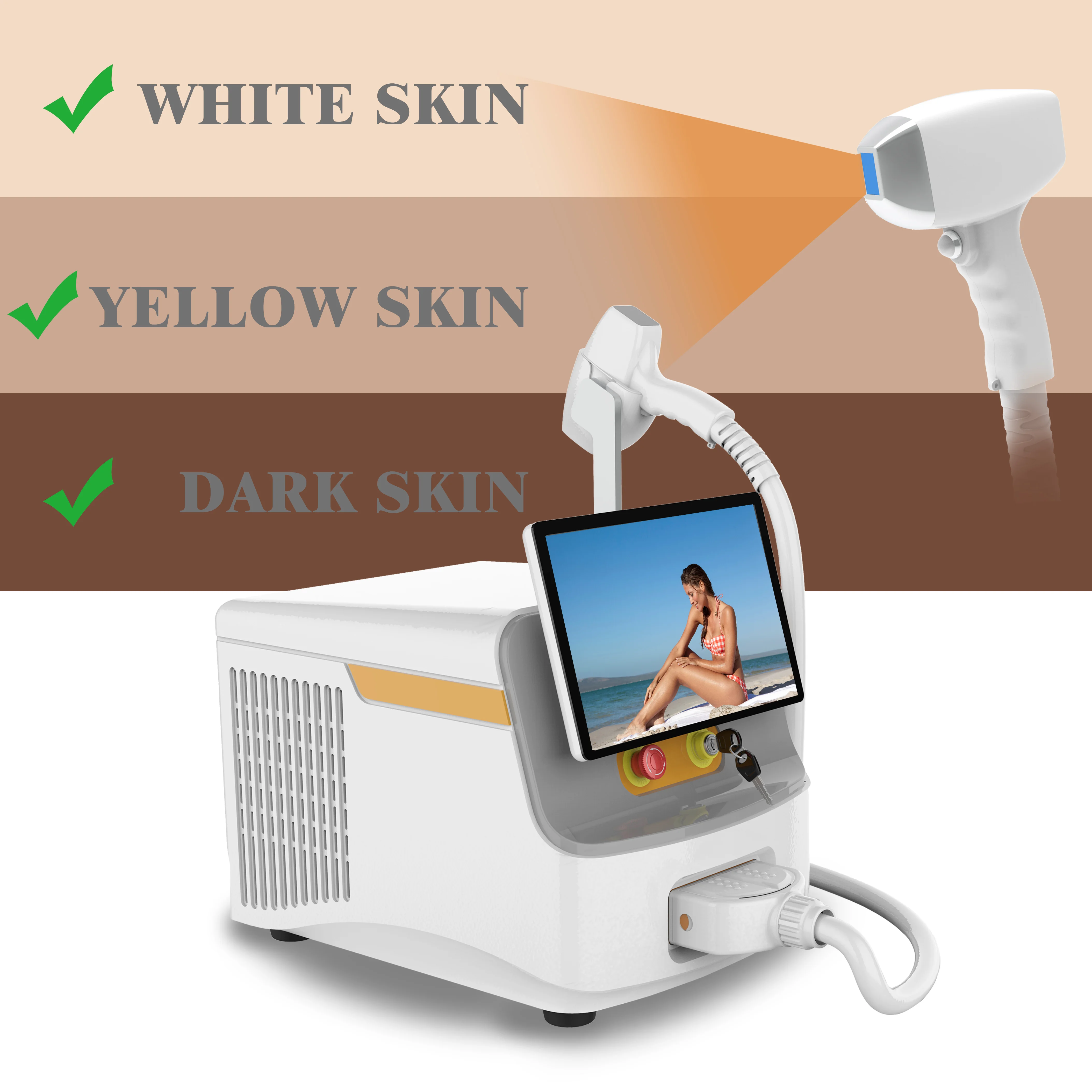 portable 808 diode laser hair removal epilator hair removal laser diode laser 3 waves for salon