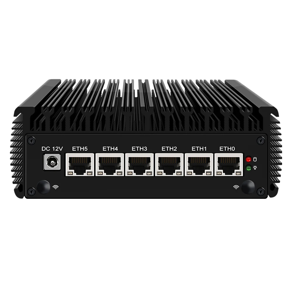 6x i225 2.5G pfSense Firewall Router Cele-ron J4125 Quad Core 2*DDR4 6x 2500M Nics Fanless Mini Router PC OPNsense Openwrt