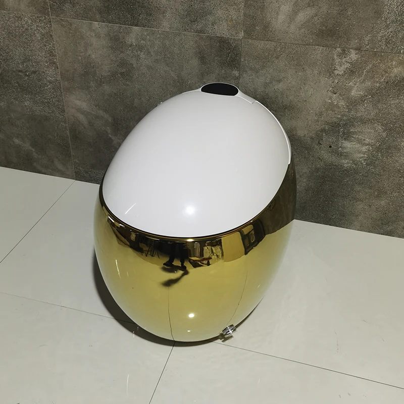 Luxury style sanitary ware ceramic smart toilet intelligent gold toilet electroplated WC Egg-shaped toilet