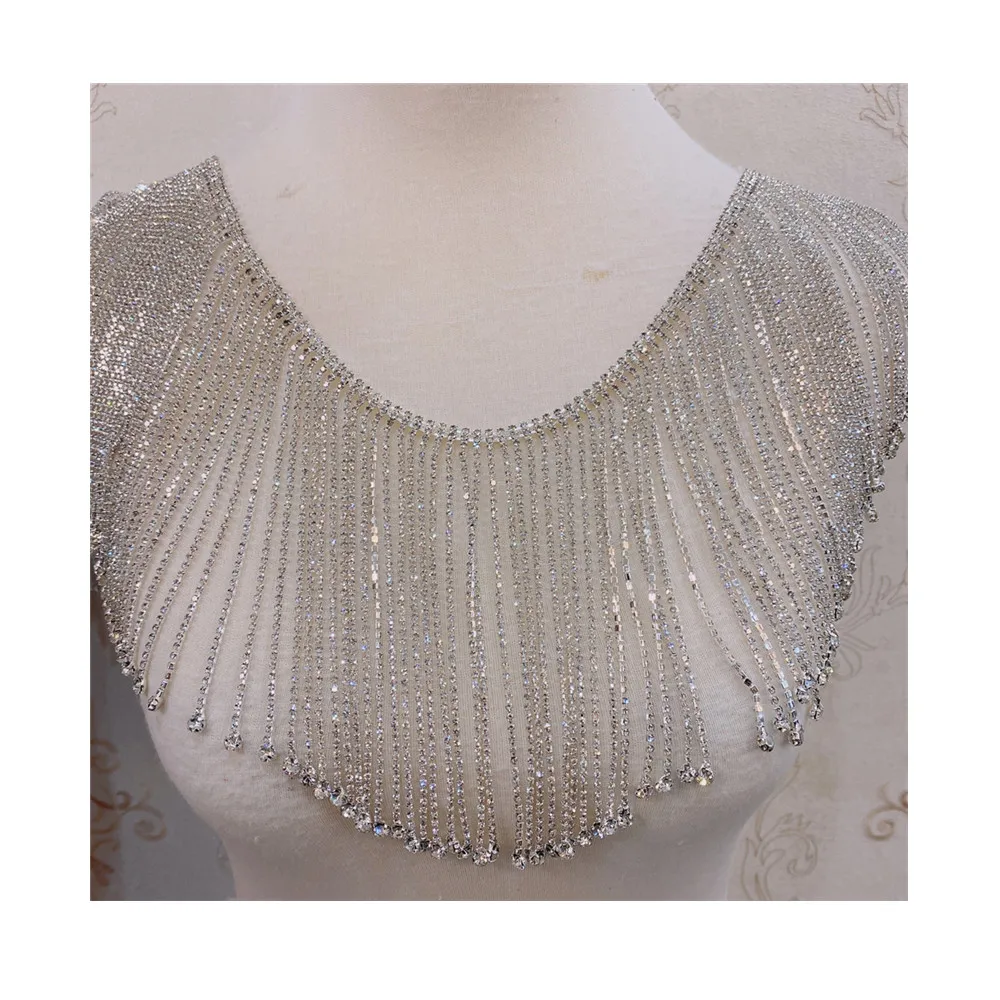 Wholesale  Crystal  Rhinestone Tape  Ribbon With Rhinestones sew On Appliques for wedding or DIY