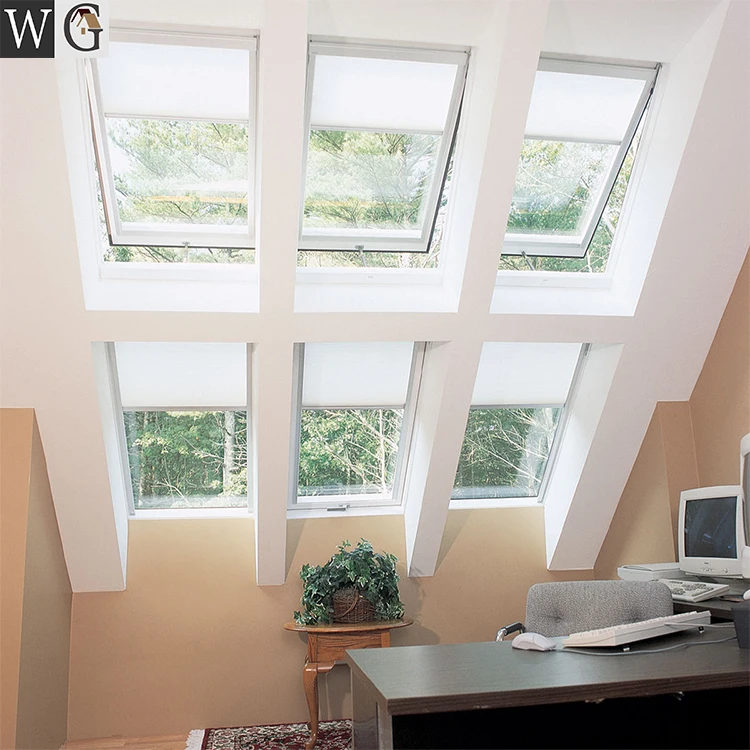 aluminum frame electric manual loweglass skylight roof window