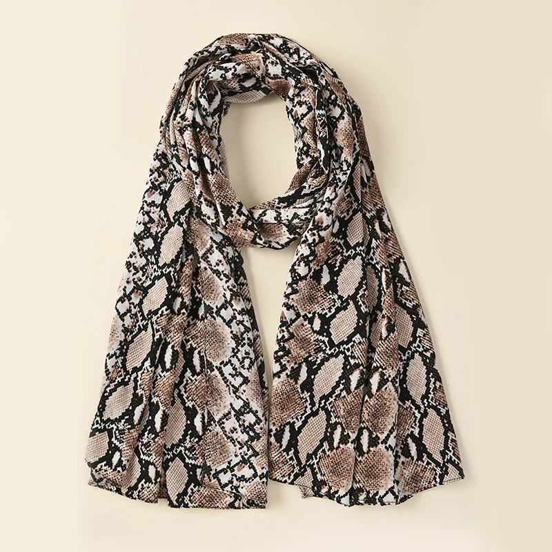high quality luxury snake skin scarf printed chiffon hijab shawl muslim scarves dubai long headscarf