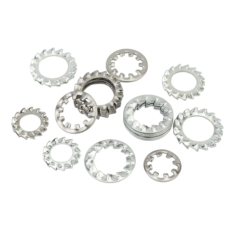 High Strength SS316 Serrated Lock Washers With External Internal Tooth M3 M4 M5 M6 M8 M10 M12 M24 Starlock Washers Din6798a