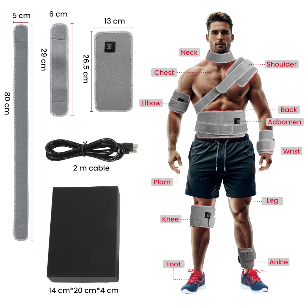 Flexible Wearable Red Light Therapy Wrapped Red 660nm 850nm Near Infrared Light Wrap Therapy Pad for Body Pain Relief