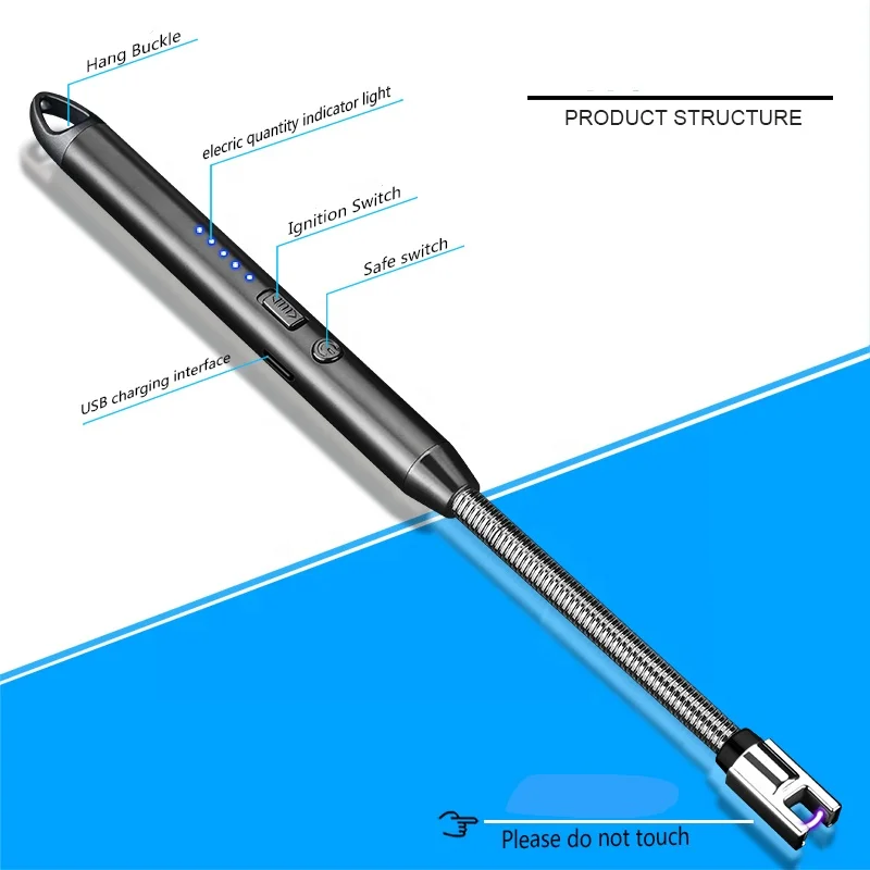 Windproof Arc pulse fire igniter 360 Degree Free Rotation BBQ Stove Lighter USB Rechargeable Electric Candle Lighter
