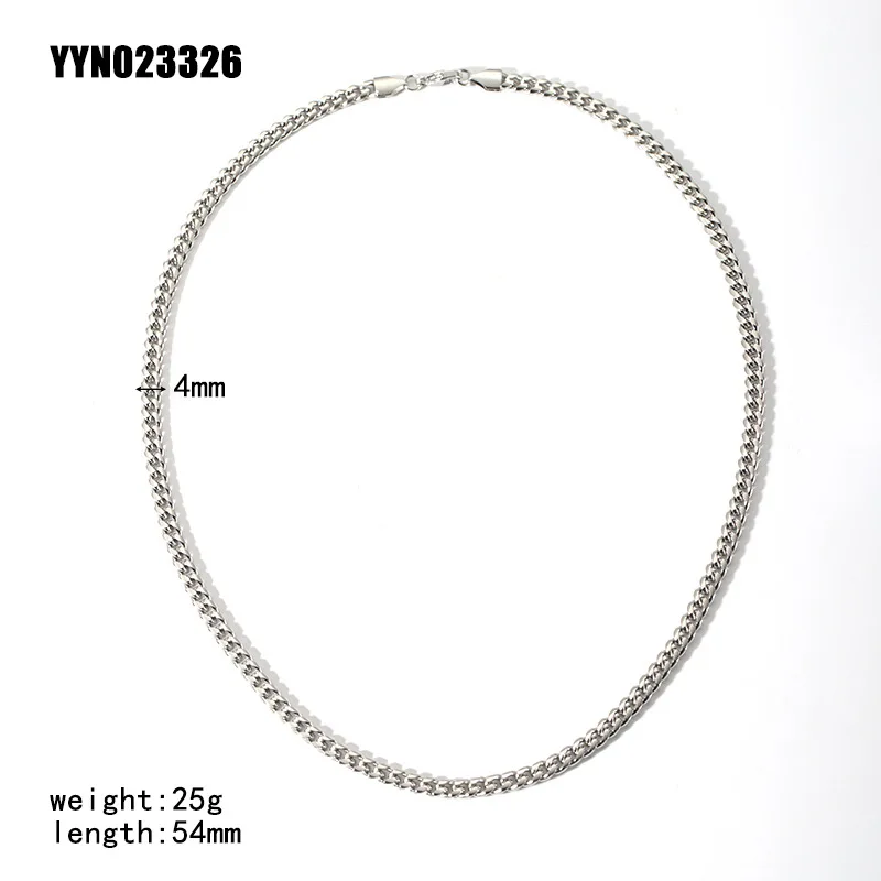 Chunky Cuban Curb Link Chain Stainless Steel Color Chocker Hip Pop Double Layer Thick Miami Cuban Chain Necklace Jewelry