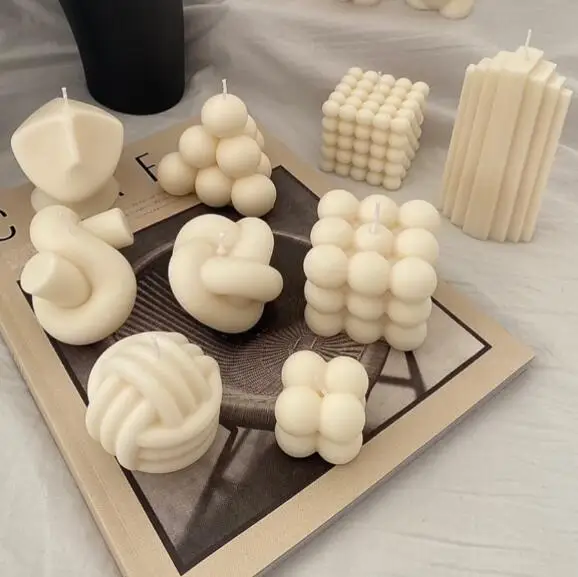 Festival Hot Sale Soy Wax Scented 3D Round Korea Bubble Cube scented candle