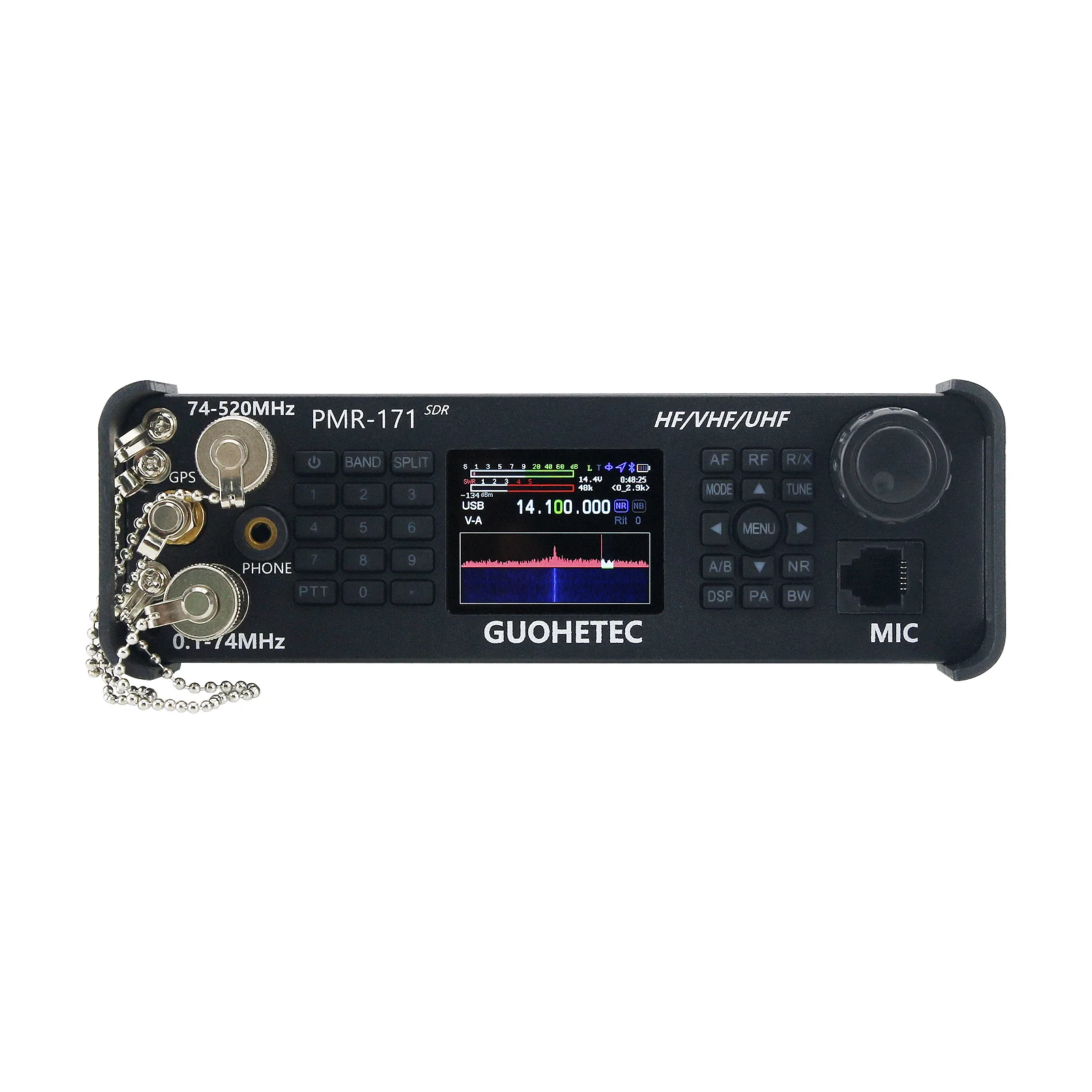 HAMGEEK PMR-171 100KHz-2GHz 20W Radio SDR Transceiver VHF UHF HF CW AM SW Mobile Radio