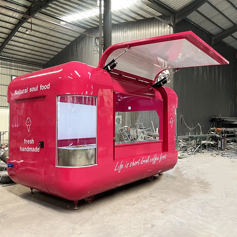 Factory Professional Design green Food Cart Mobile Camping BBQ Food truck USA  Street Small Food Trailer