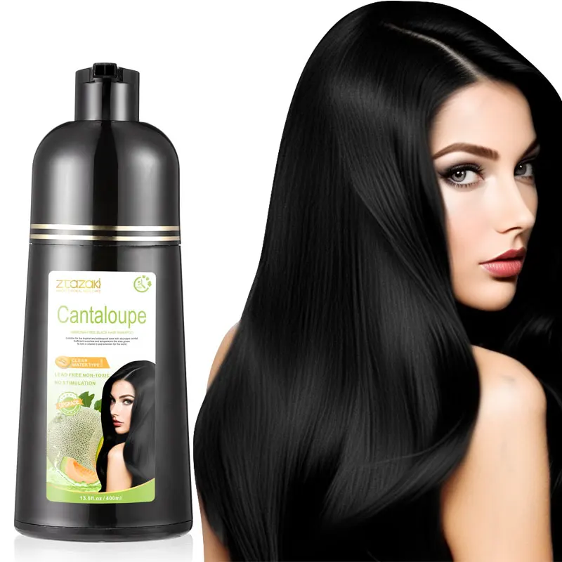 Fresh Cantaloupe Hair Color Shampoo No Allergic Natural Fruit Ingredients Permanent Hair Dye Shampoo