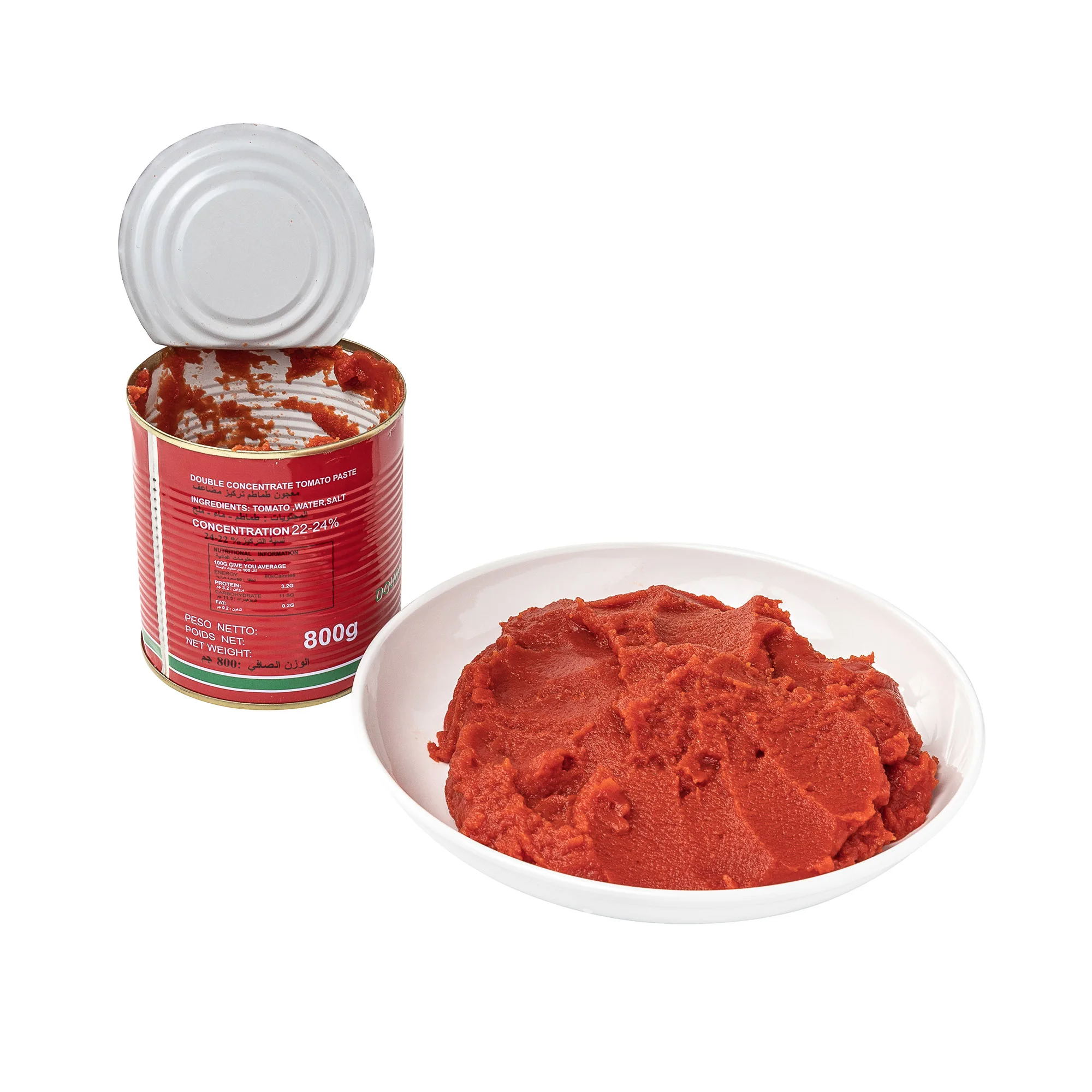 1/6 Factory price 28-30% Brix Canned Sachet Tomato Paste 70g 800g 2200g easy open With Customize