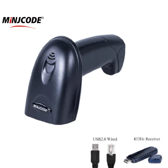 Mj2820 433Mhz 1D Laser Usb Upc/Ean Code Dual-Mode Wireless Wired Barcode Scanner For App Payment