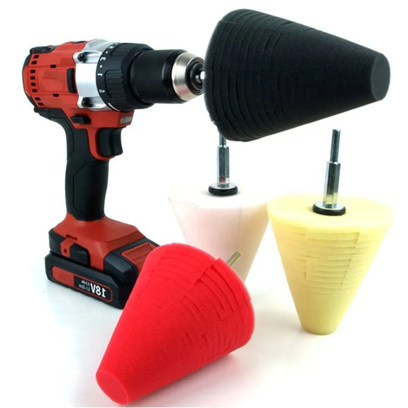 Hongjie wholesale metal cole sponge polishing pad set Big Cone kit for car cleaning foam cleaning kit for car