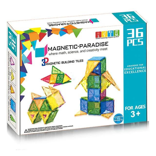 36pcs магнитные плитки 2020 детские развивающие игрушки Магнитные стоительные плитки Прямая продажа с фабрики
