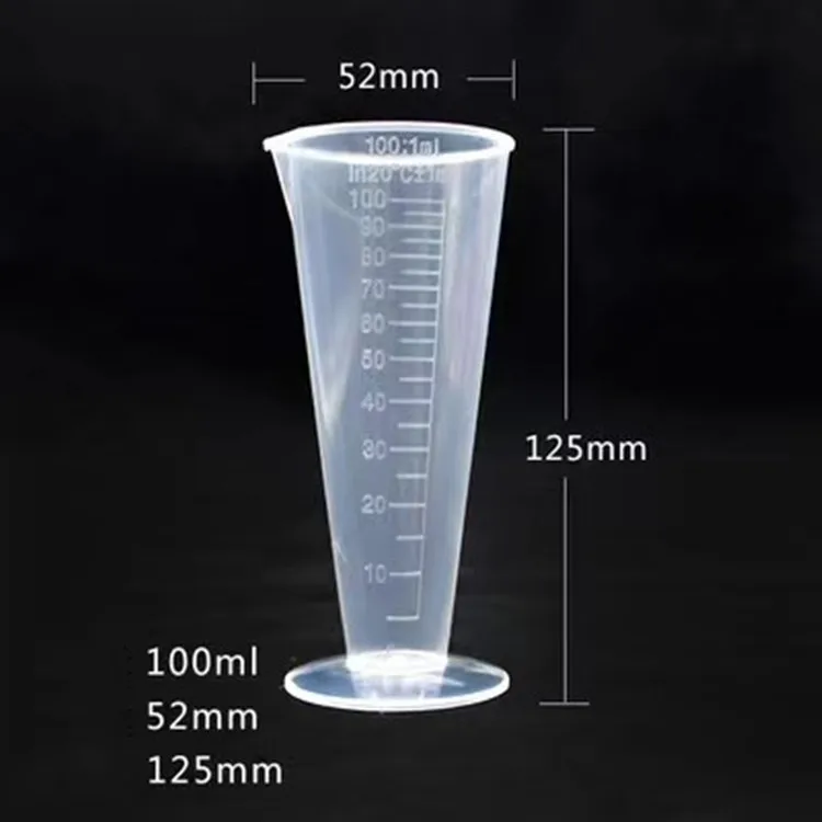 Lab Plastic Measuring Beaker Cup With Handle With Graduated