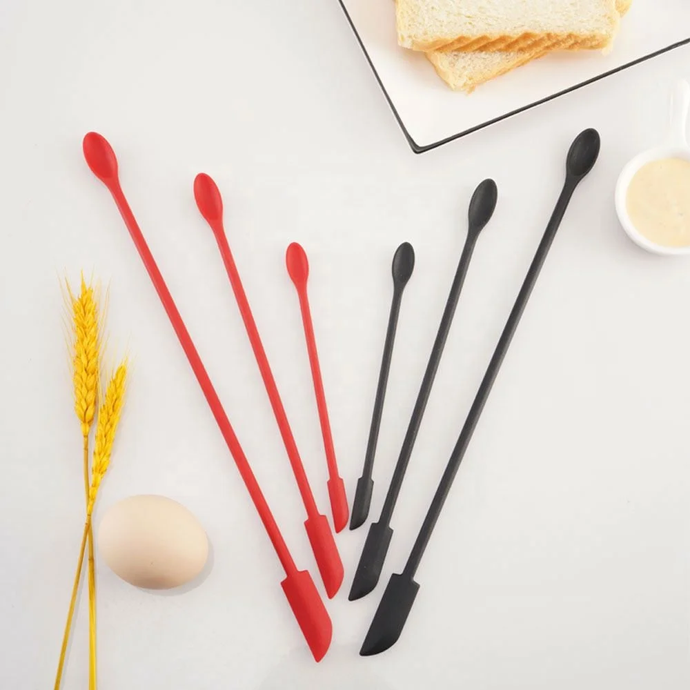 Adjustable Reusable Beauty Makeup Spatula Tool Food Grade Silicone Rubber Spatula Set Kitchen Utensils for Baking