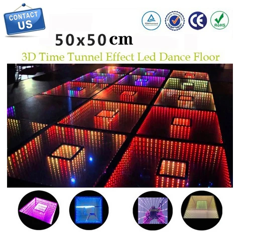 Indoor Outdoor Portable Tempered Glass Wedding Banquet Concert Stage 3D Mirror Dance Floor Tiles