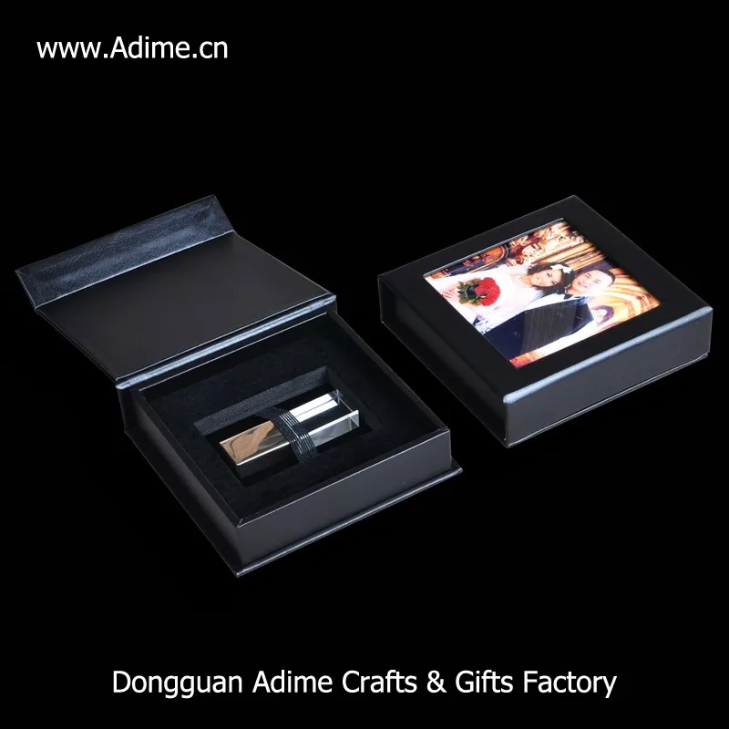factory custom fabric linen special paper USB Flash drive presentation gift box