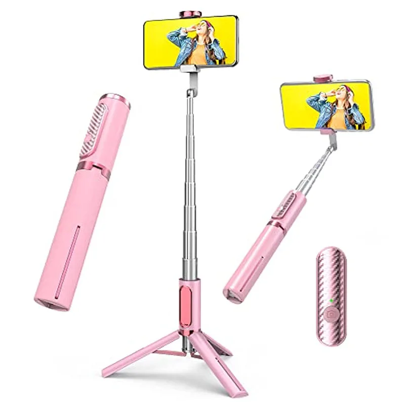 Selfie Stick Tripod with Detachable Wireless Remote Extendable Aluminum Cell Phone Tripod Stand for iPhone Android