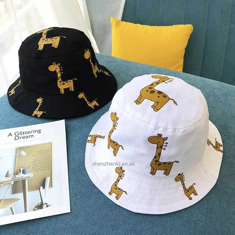 Панама детская с мультяшным жирафом шляпа от солнца Пляжная шапка для отдыха на открытом воздухе Повседневная Кепка кемпинга и рыбалки