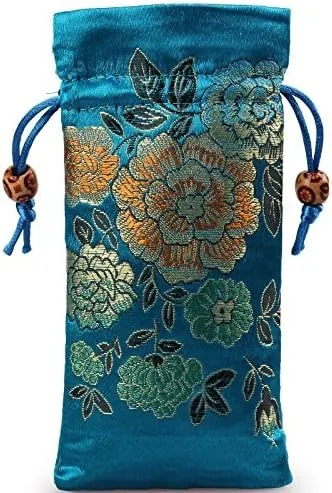 Wholesale Custom Silk Brocade Double Layer Drawstring Pouch Candy Sachet Wallet Jewelry Bag Chinese Style Comb Bag