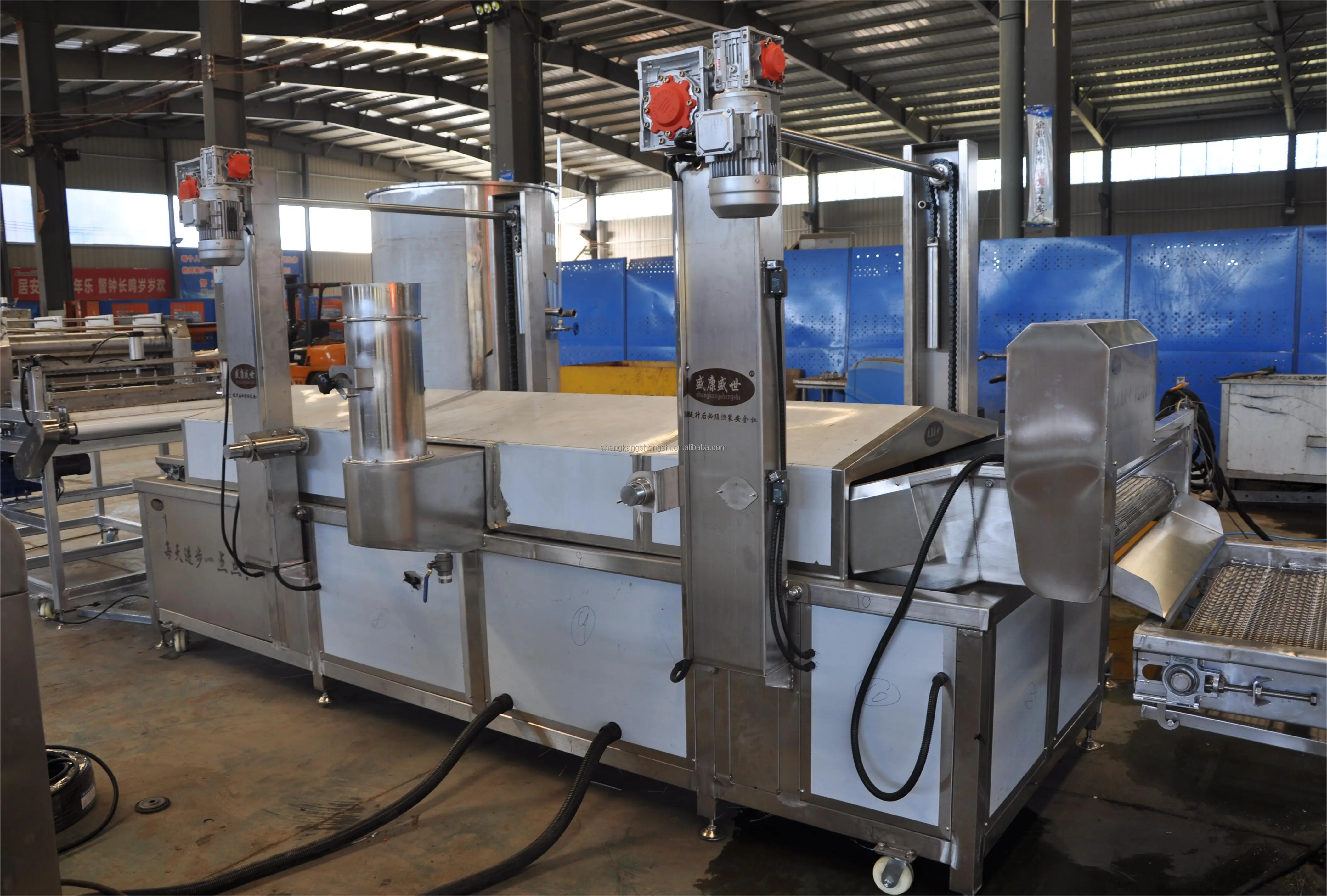 High productive potato chips french fries chicken nuggets batch fryer gas type frying machine automatic