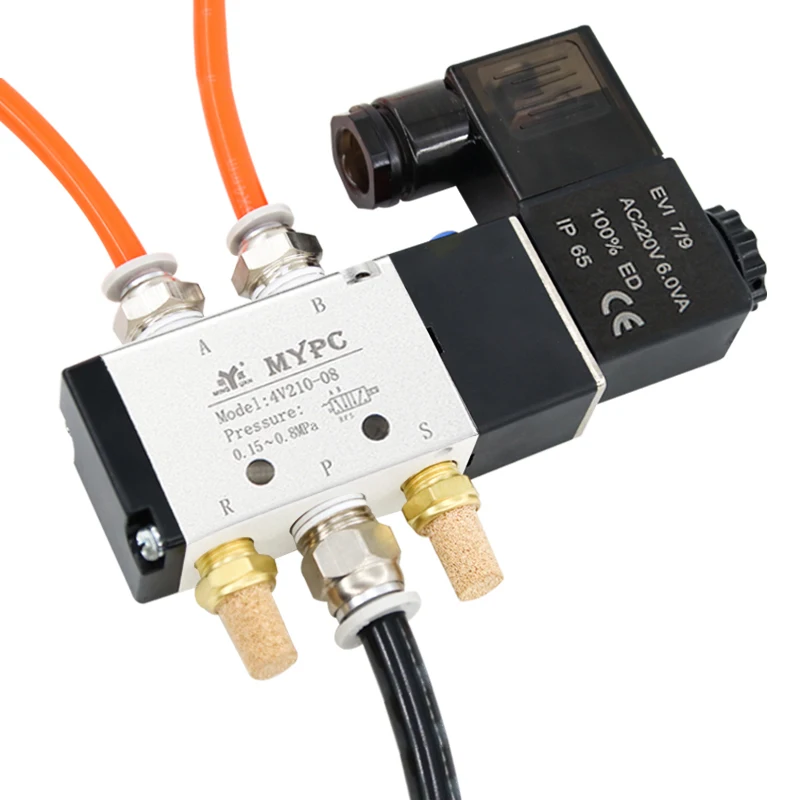 Factory Price 4v410 Solenoid 2 Way 18 Manifold Base Pneumatic Air Valves Airtac Type Solenoid Valve 4v210-08