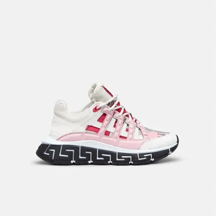 Premium Quality Designer Fandace Fashion Chain Reaction Central Greek Key Print Sole Casual Walking Tennis Shoes Sneakers Men