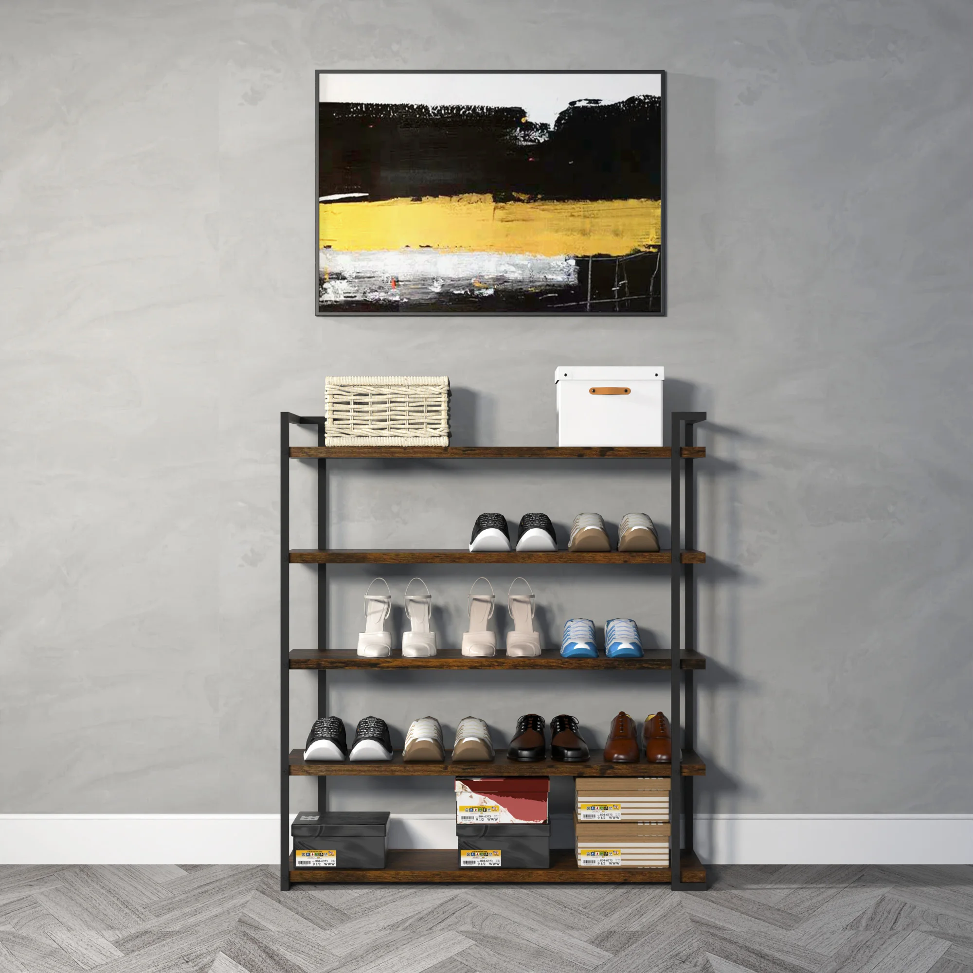 Минималистическая Современная гостиная мебель полки для обуви и подставки мобильных телефонов хранения 5 слоев деревянный