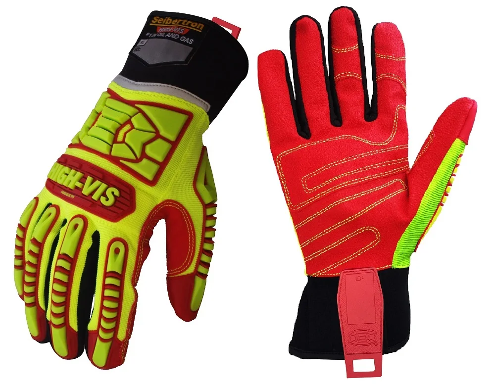 Seibertron HIGH-VIS HRIG EN388 4132XP Oilfield Anti Impact Gloves Palm Reinforcement Gloves Rigging Working Gloves