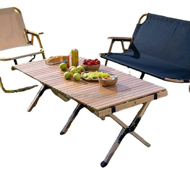 Portable folding solid wooden table static pressure bearing about 60 kg not easy to tip over