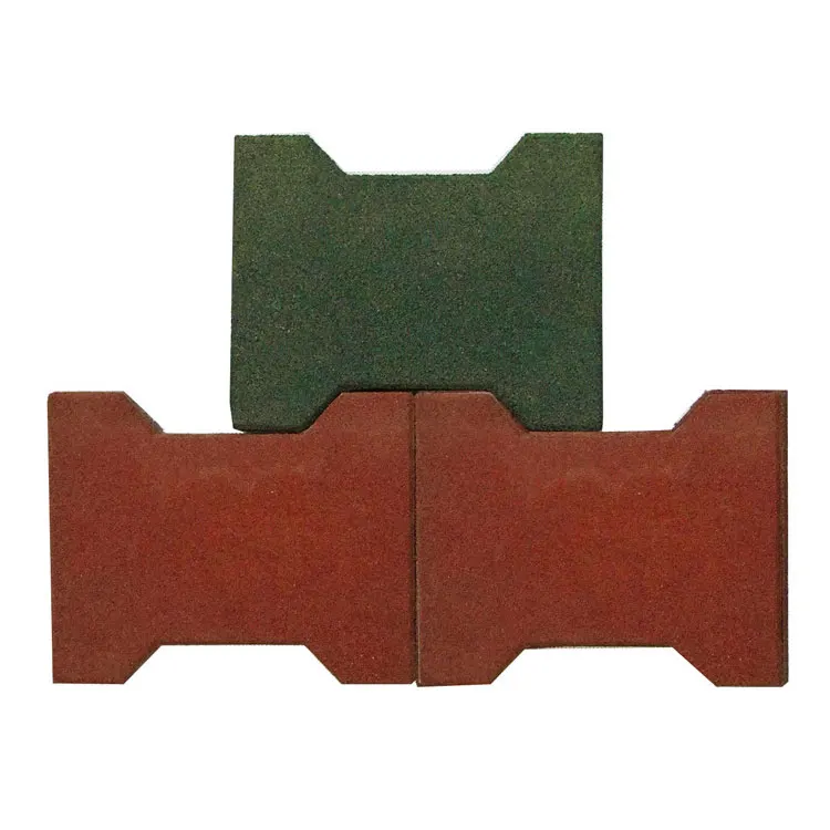 Colorful 20mm 30mm 40mm 50mmThick Interlocking Dog Bone Shaped Outdoor Rubber Paver Floor Tiles for Park Use