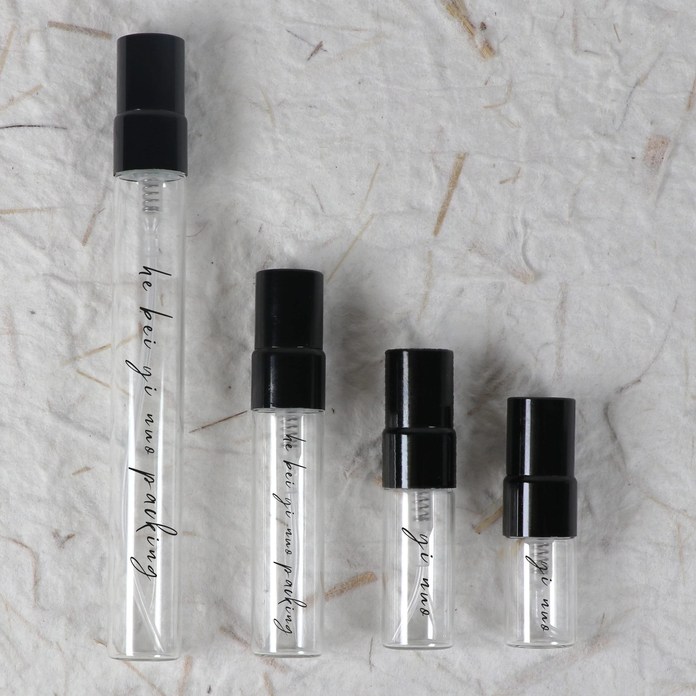 Minimalist glass travel perfume empty spray bottles cute perfume bottle with scale