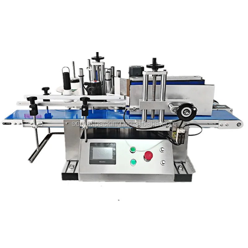 High speed automatic table round machine for marking bottles with conveyor belt