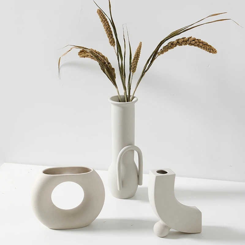 Merlin nordic white table vase small Folded vase Modern wrinkly black home pieces living room decoration with porcelain vase