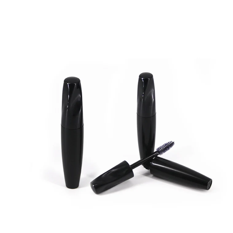Оптовая продажа, черная индивидуальная торговая марка, косметические пластиковые пустые туши для ресниц, контейнер, упаковка с кисточкой