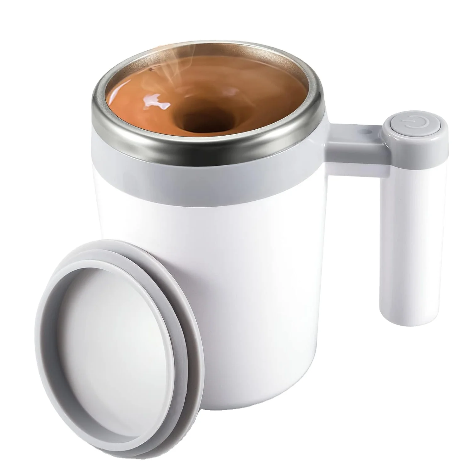 Automatic Magnetic Self Stirring Mixing Coffee Cup Travel Stainless Steel Coffee Mug With Lid