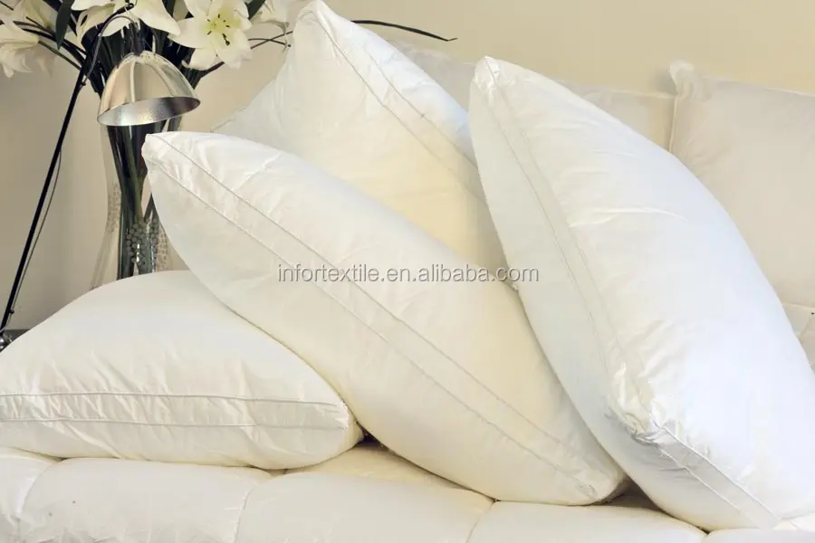 233TC DOWN PROOF 100%COTTON white color pillow shell with piping AND HEIGHT OR 3D MESH